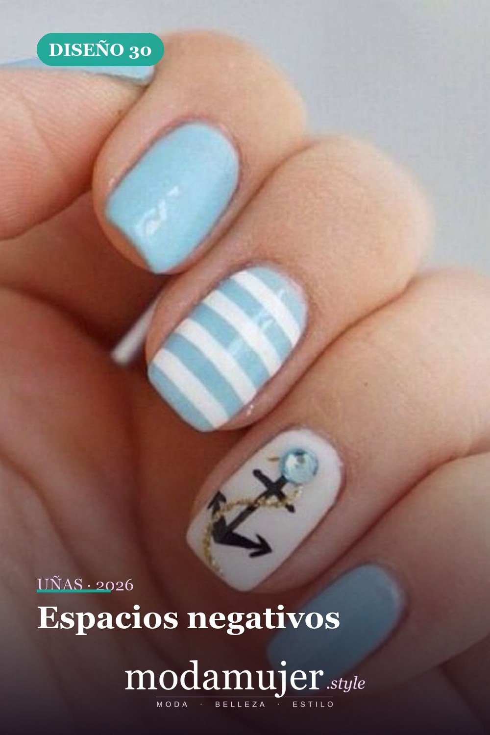 Espacios negativos — 43 ideas populares de diseños de uñas para el verano