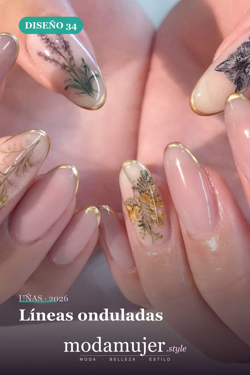 Líneas onduladas — 43 ideas populares de diseños de uñas para el verano
