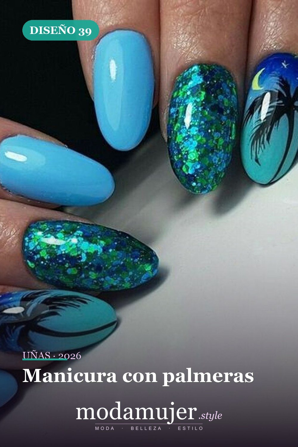 Manicura con palmeras — 43 ideas populares de diseños de uñas para el verano