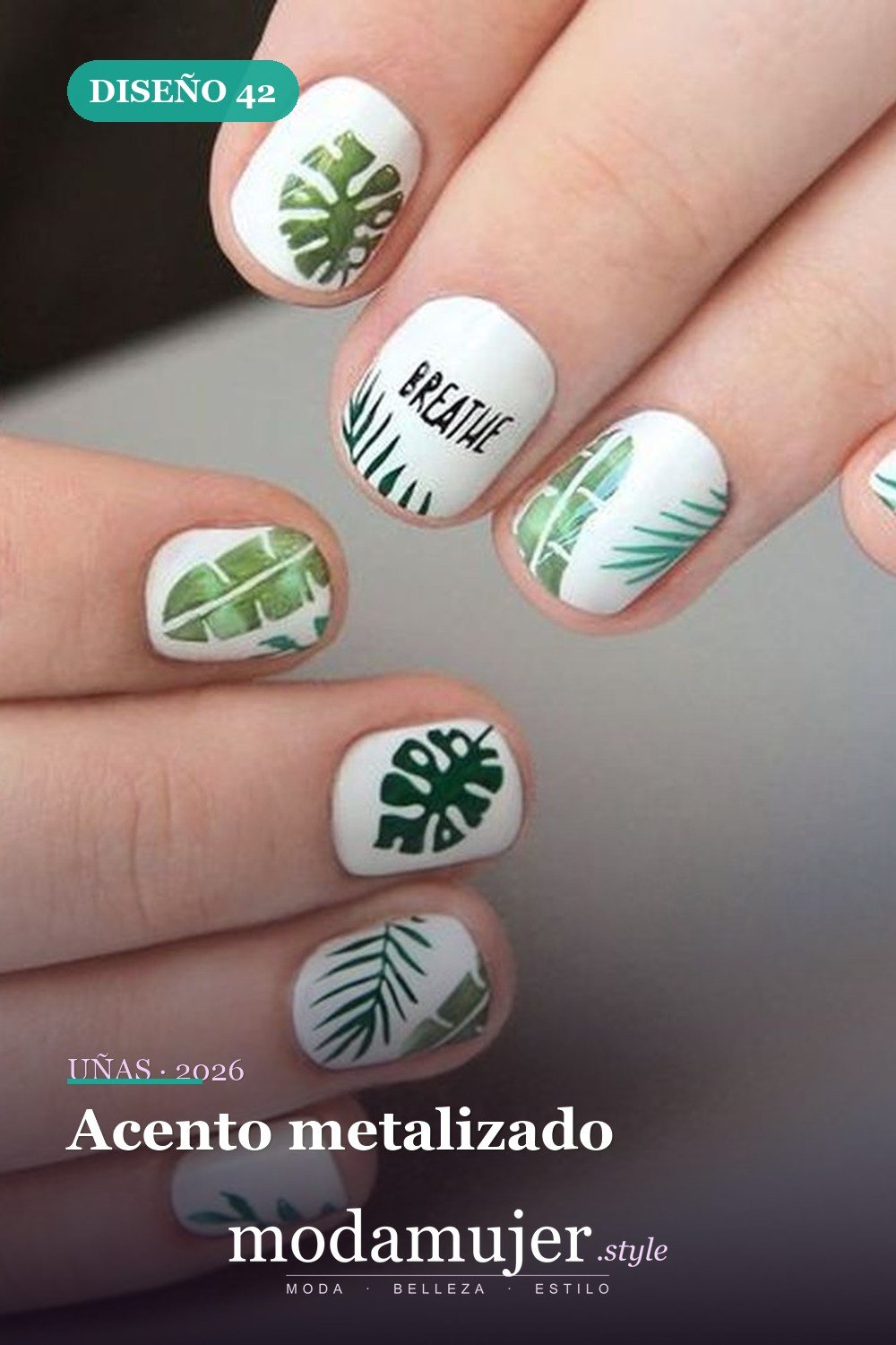Acento metalizado — 43 ideas populares de diseños de uñas para el verano