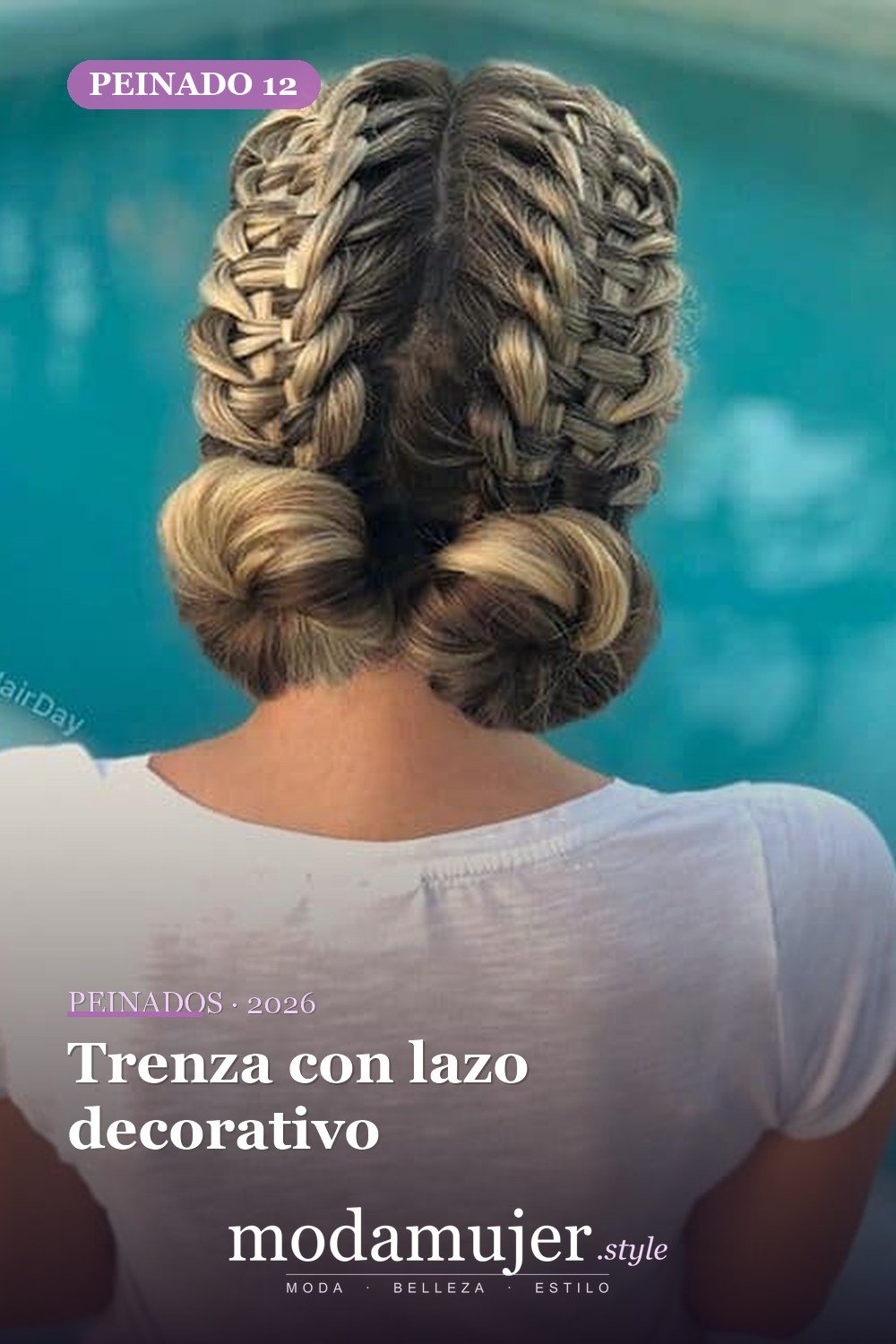 Trenza con lazo decorativo — 45 mejores peinados para dirndl: trenzas y recogidos