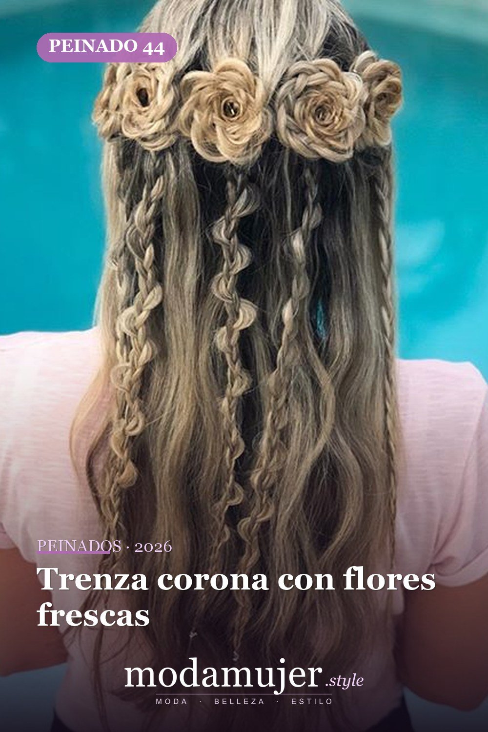Trenza corona con flores frescas — 45 mejores peinados para dirndl: trenzas y recogidos