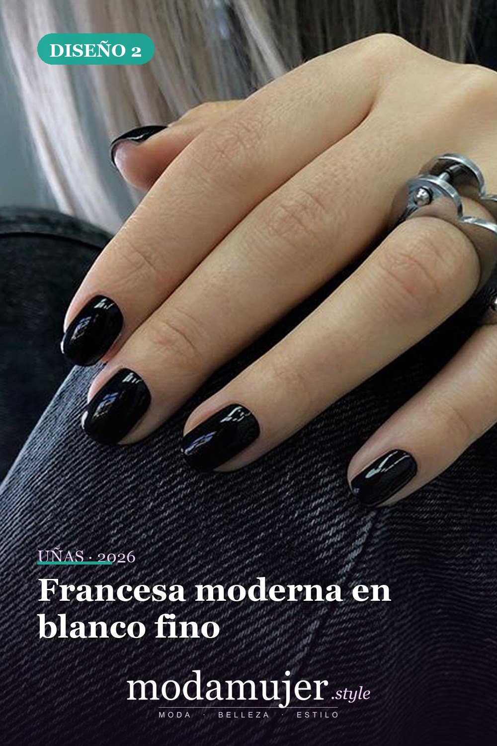 Francesa moderna en blanco fino — 46 ideas del mejor diseño de uñas simple y elegante