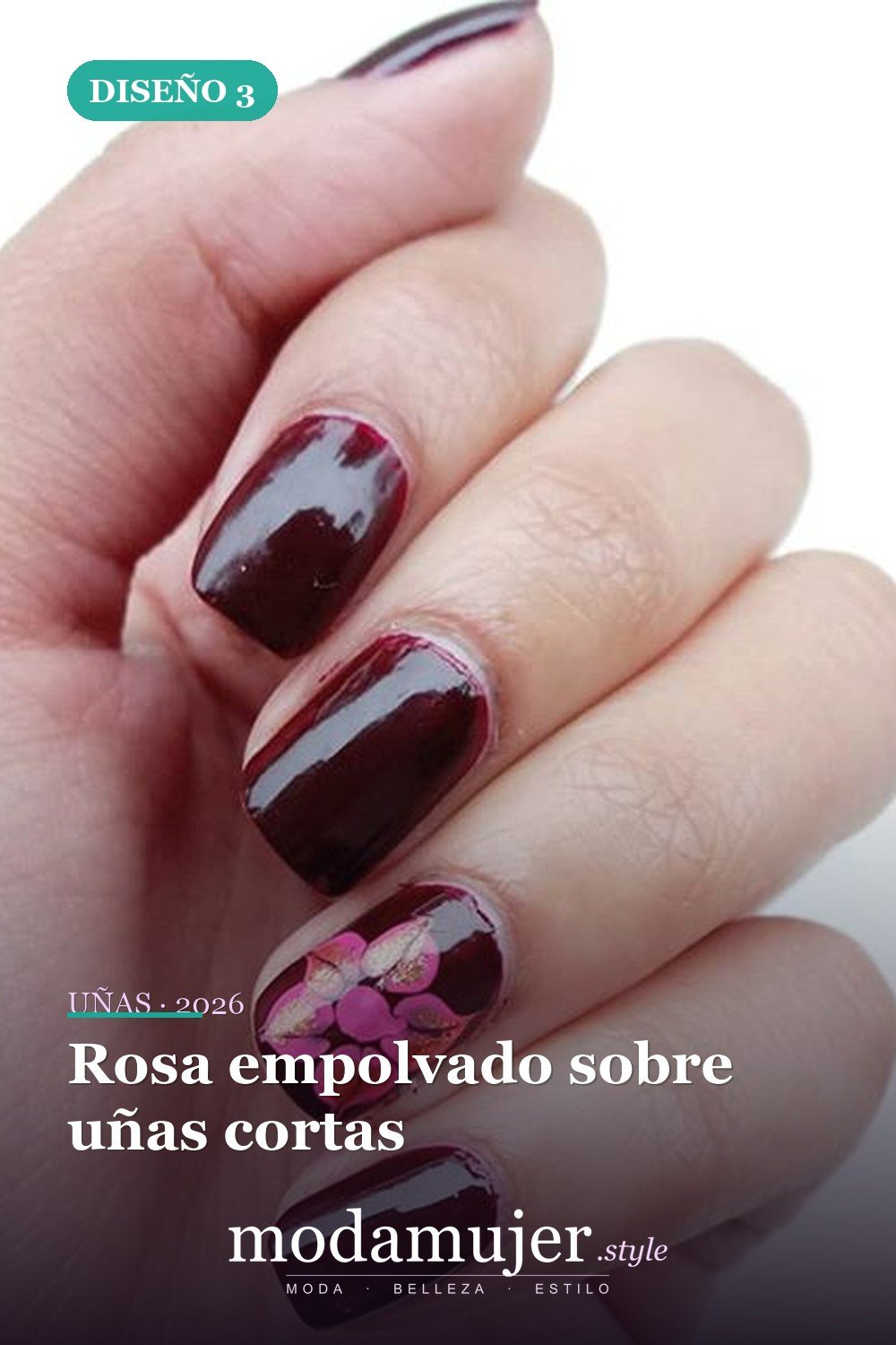 Rosa empolvado sobre uñas cortas — 46 ideas del mejor diseño de uñas simple y elegante