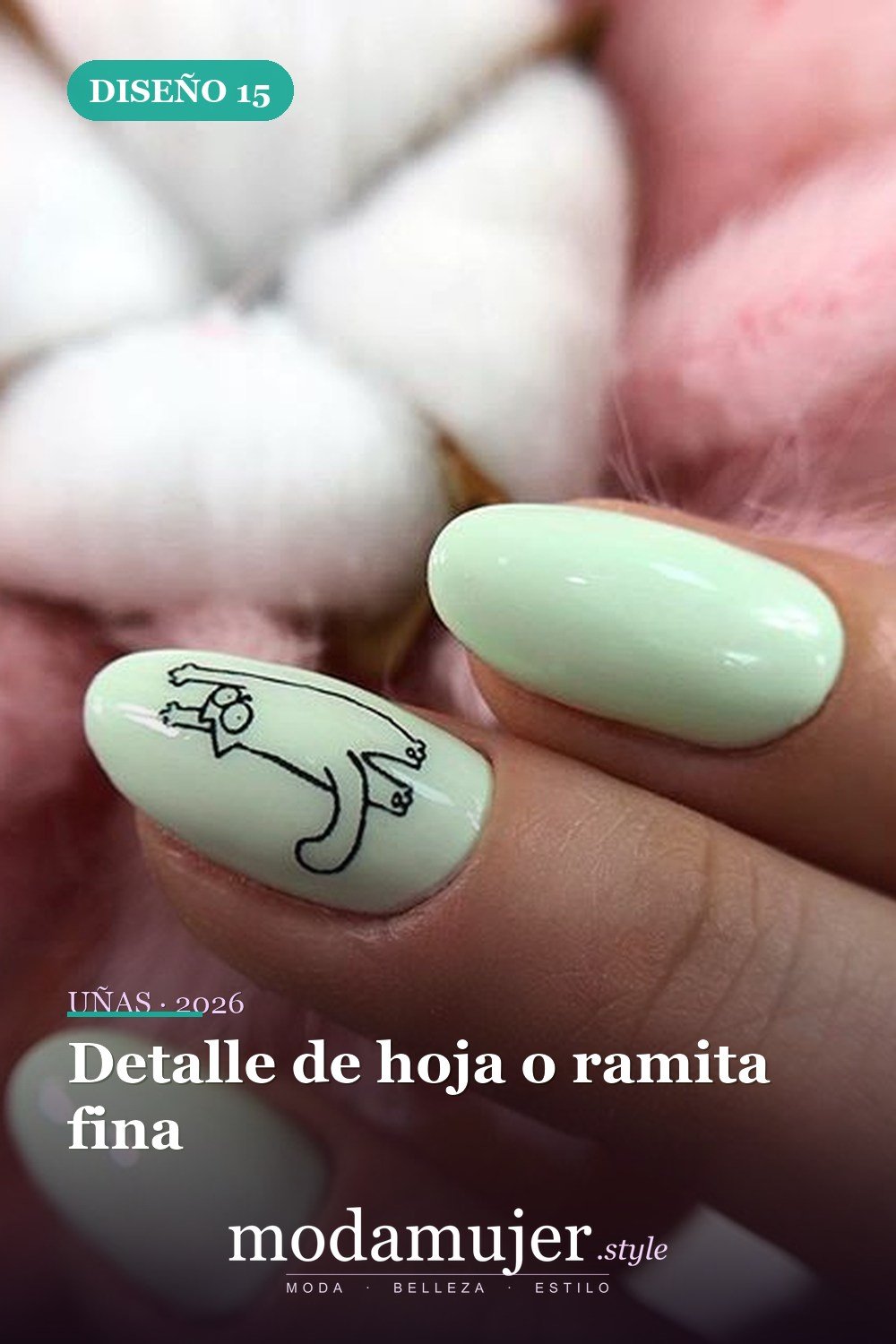 Detalle de hoja o ramita fina — 46 ideas del mejor diseño de uñas simple y elegante