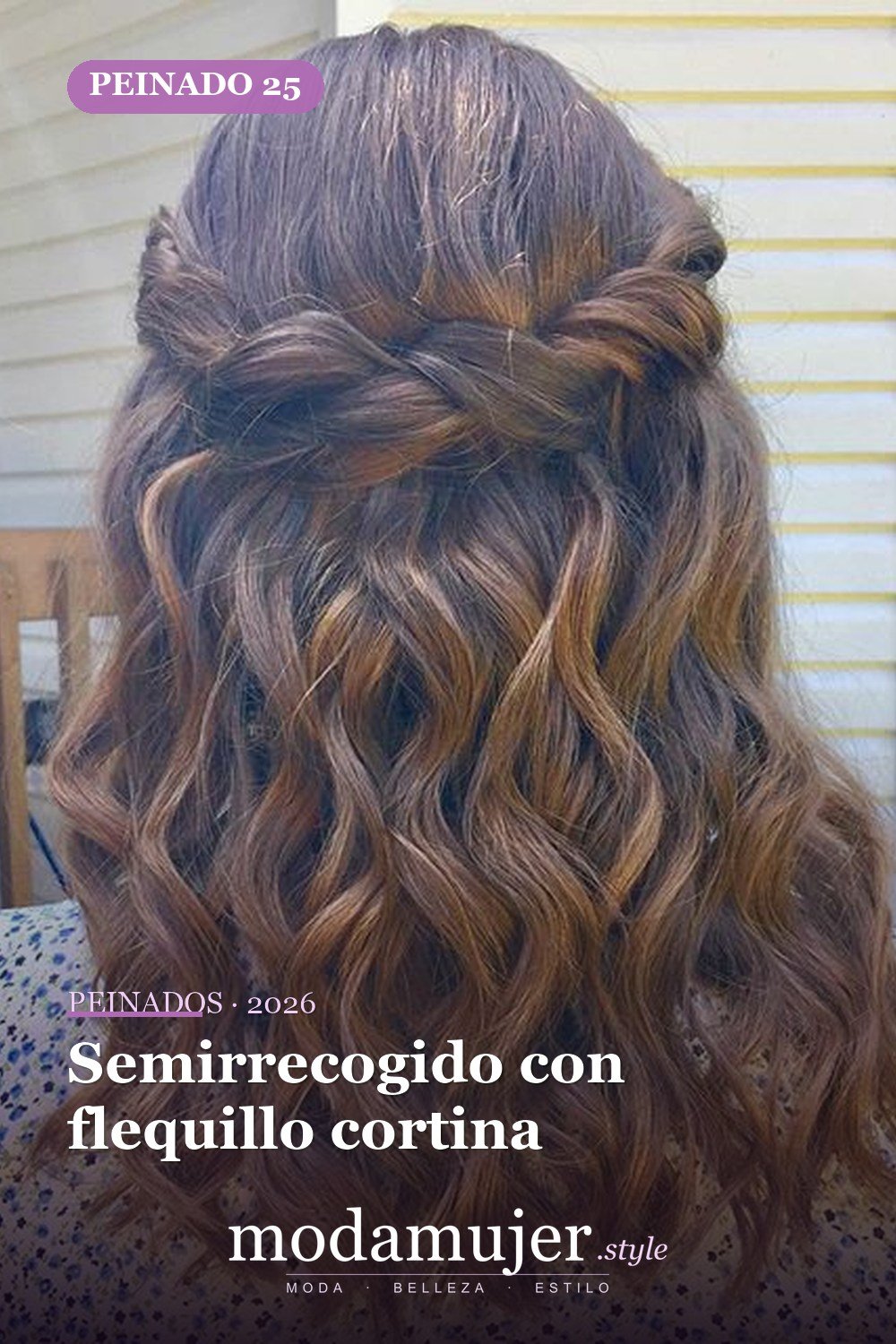 Semirrecogido con flequillo cortina — 46 peinados semirrecogidos sencillos para el día a día