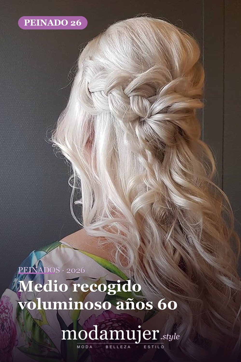 Medio recogido voluminoso años 60 — 46 peinados semirrecogidos sencillos para el día a día