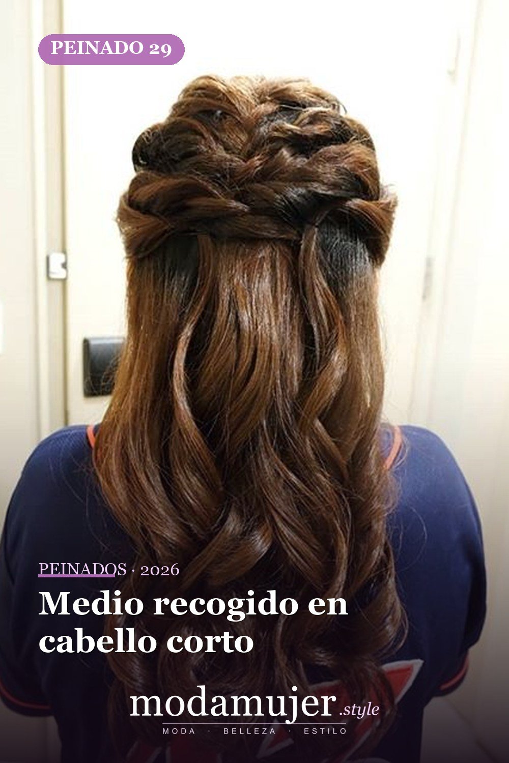Medio recogido en cabello corto — 46 peinados semirrecogidos sencillos para el día a día