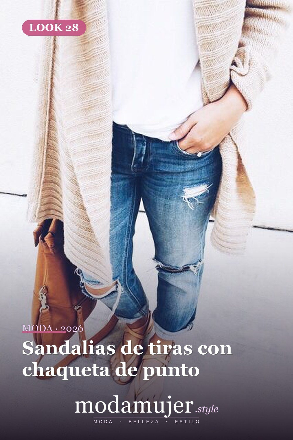 Sandalias de tiras con chaqueta de punto — 46 trajes casuales de primavera elegantes y bonitos para 2026