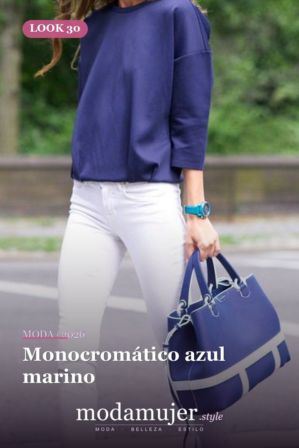 Monocromático azul marino — 46 trajes casuales de primavera elegantes y bonitos para 2026