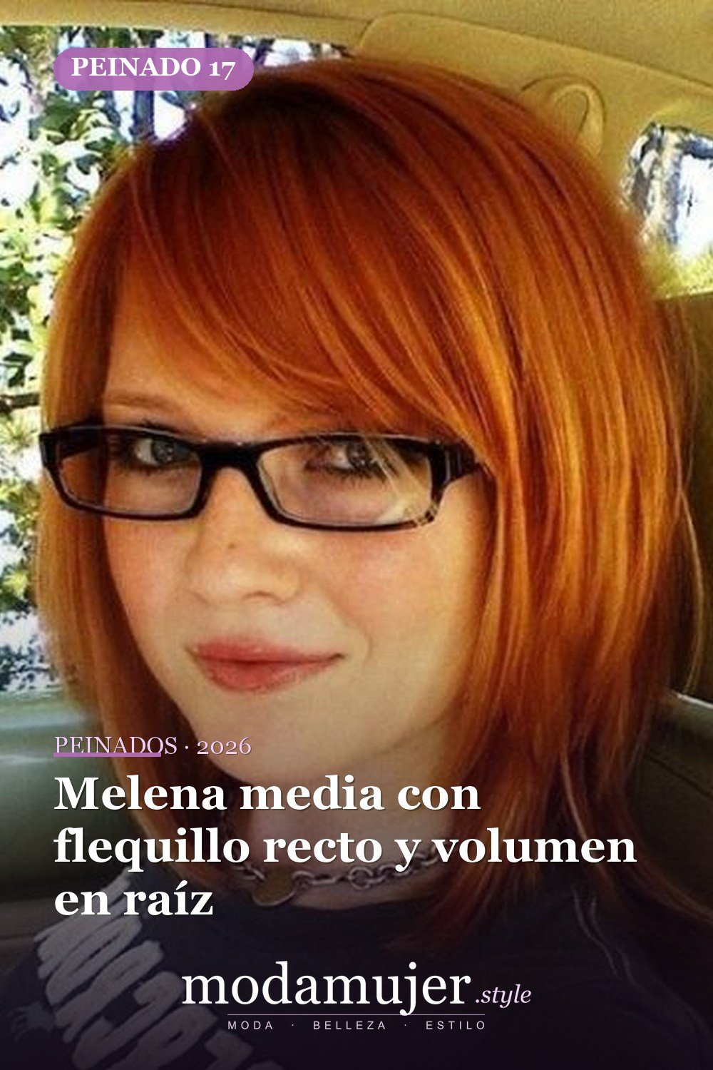 Melena media con flequillo recto y volumen en raíz — 47 cortes de pelo de longitud media con flequillo