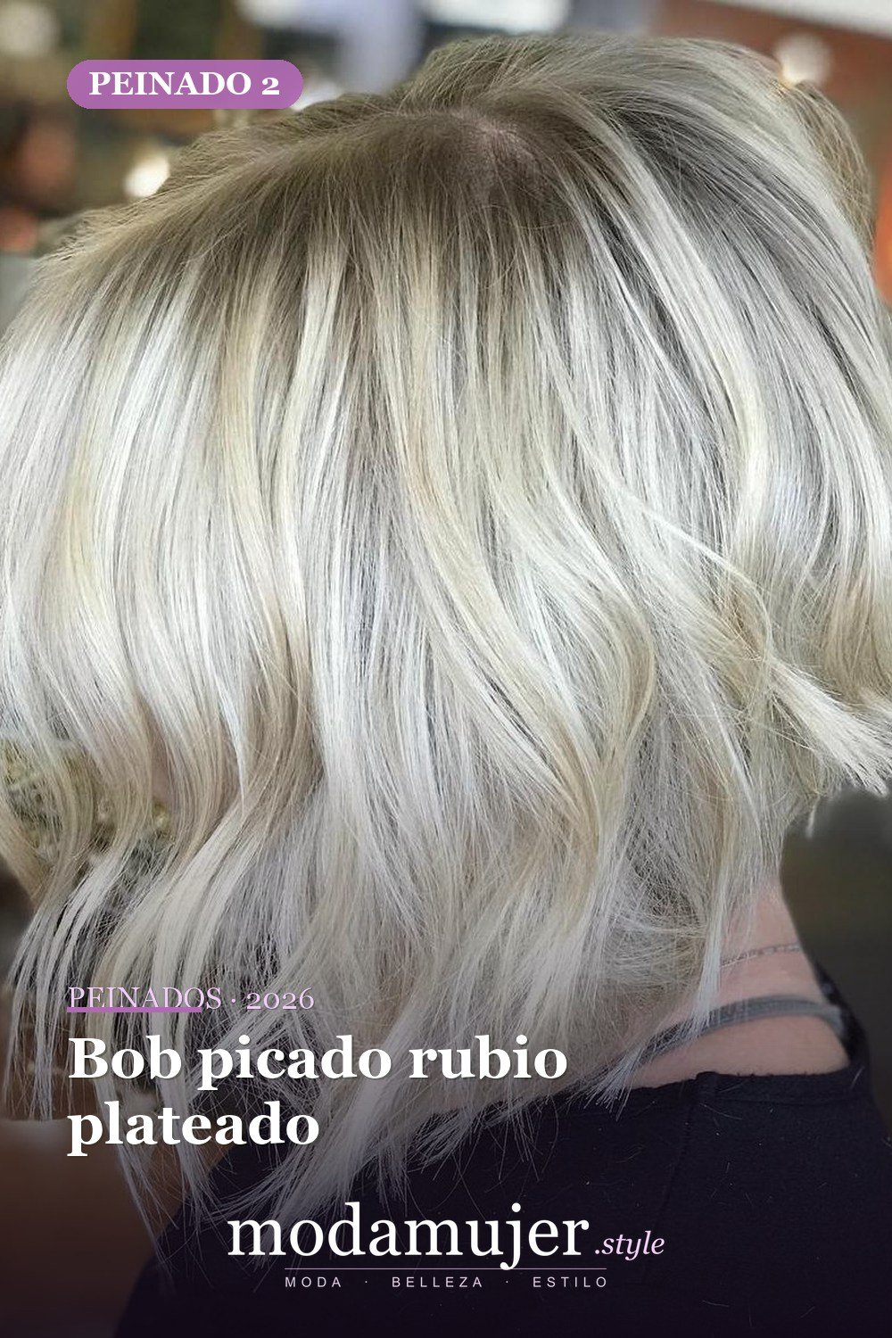 Bob picado rubio plateado — 49 cortes de pelo bob A-line para inspirarte en 2026