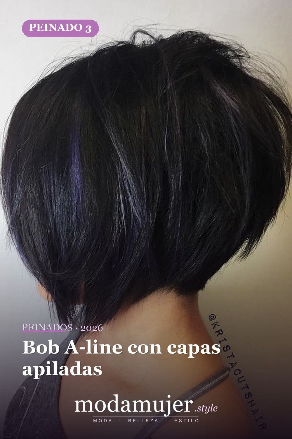 Bob A-line con capas apiladas — 49 cortes de pelo bob A-line para inspirarte en 2026
