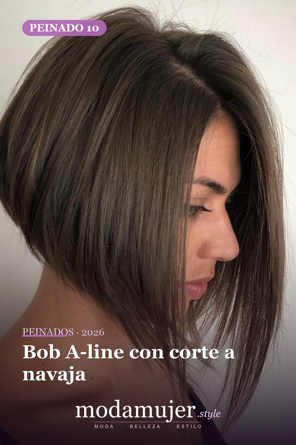 Bob A-line con corte a navaja — 49 cortes de pelo bob A-line para inspirarte en 2026