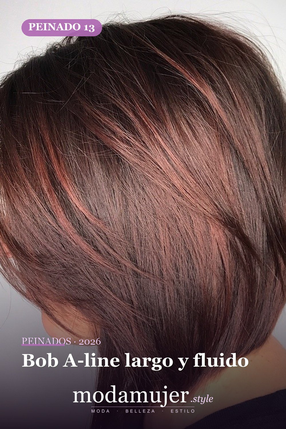 Bob A-line largo y fluido — 49 cortes de pelo bob A-line para inspirarte en 2026