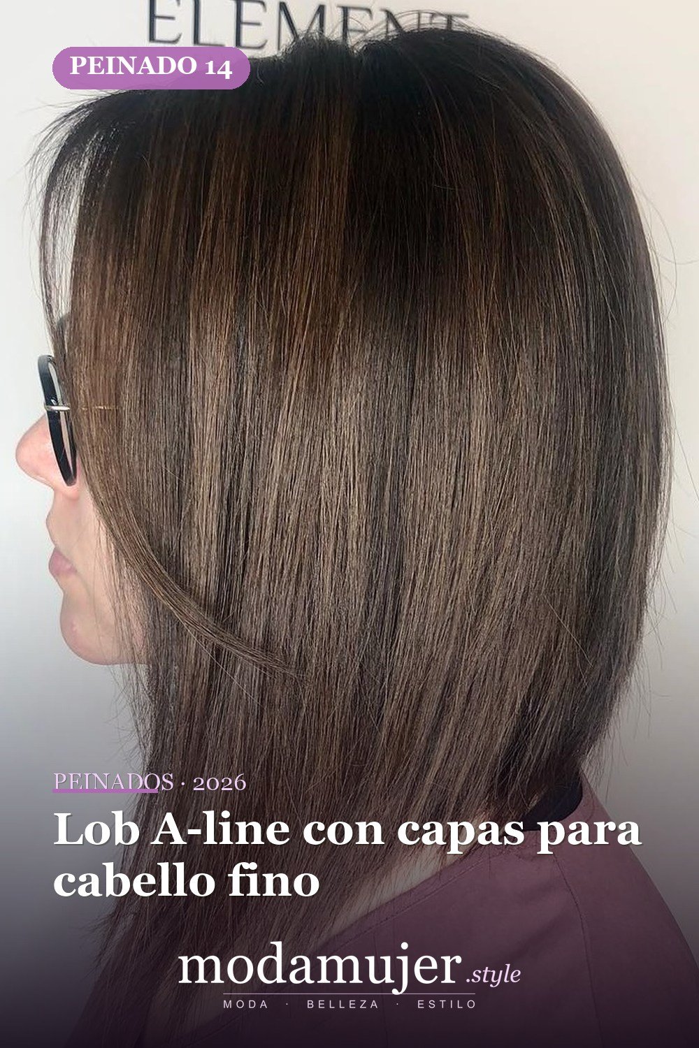 Lob A-line con capas para cabello fino — 49 cortes de pelo bob A-line para inspirarte en 2026