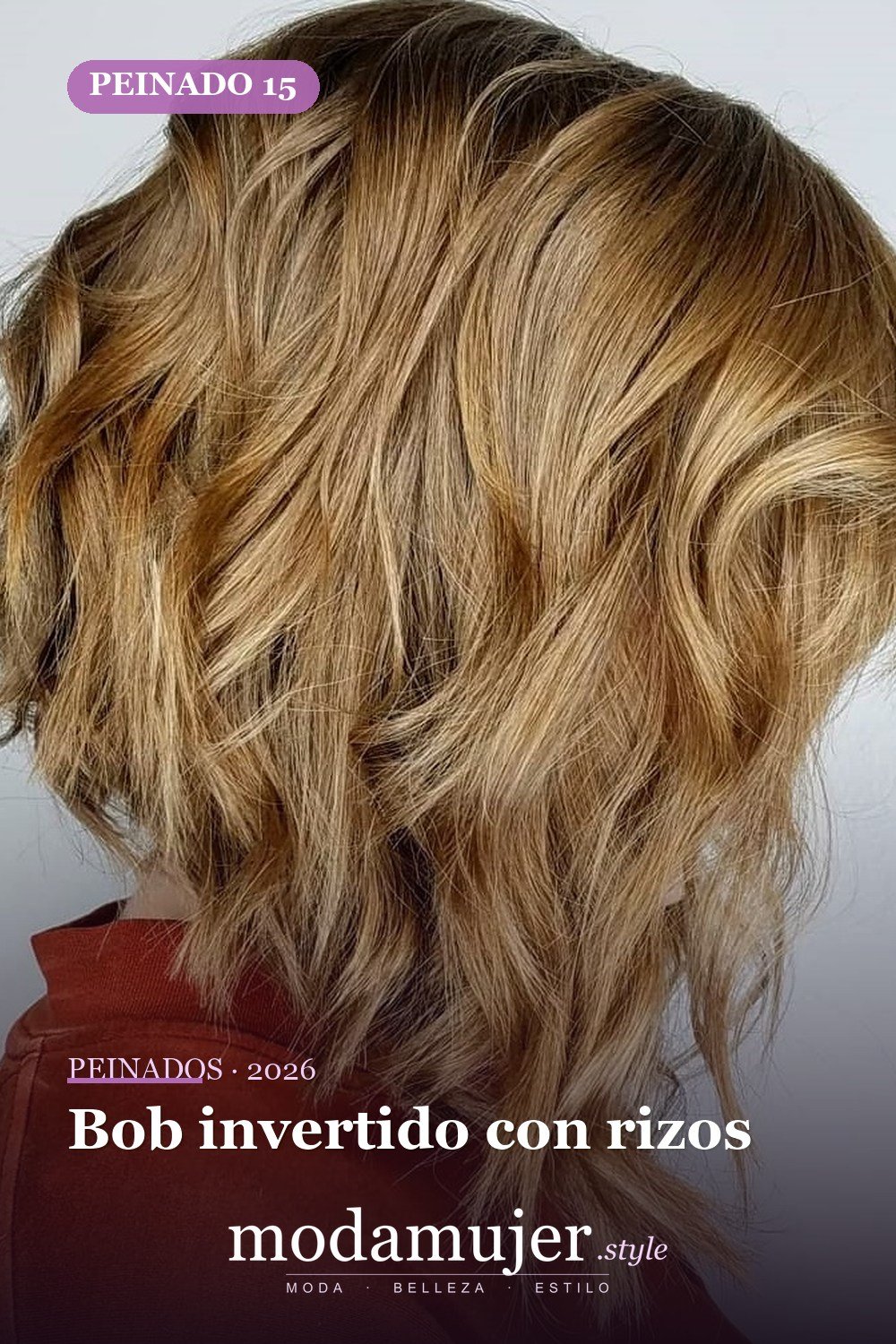 Bob invertido con rizos — 49 cortes de pelo bob A-line para inspirarte en 2026