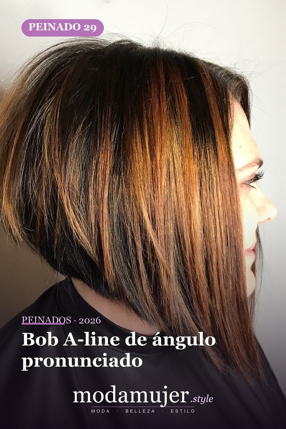 Bob A-line de ángulo pronunciado — 49 cortes de pelo bob A-line para inspirarte en 2026