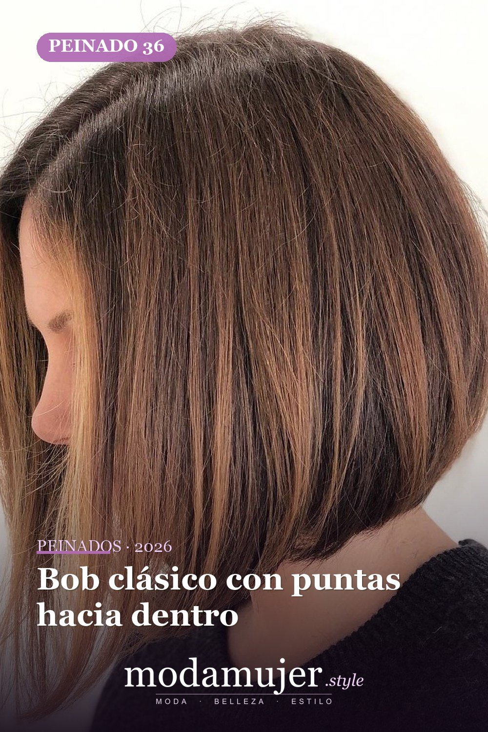 Bob clásico con puntas hacia dentro — 49 cortes de pelo bob A-line para inspirarte en 2026