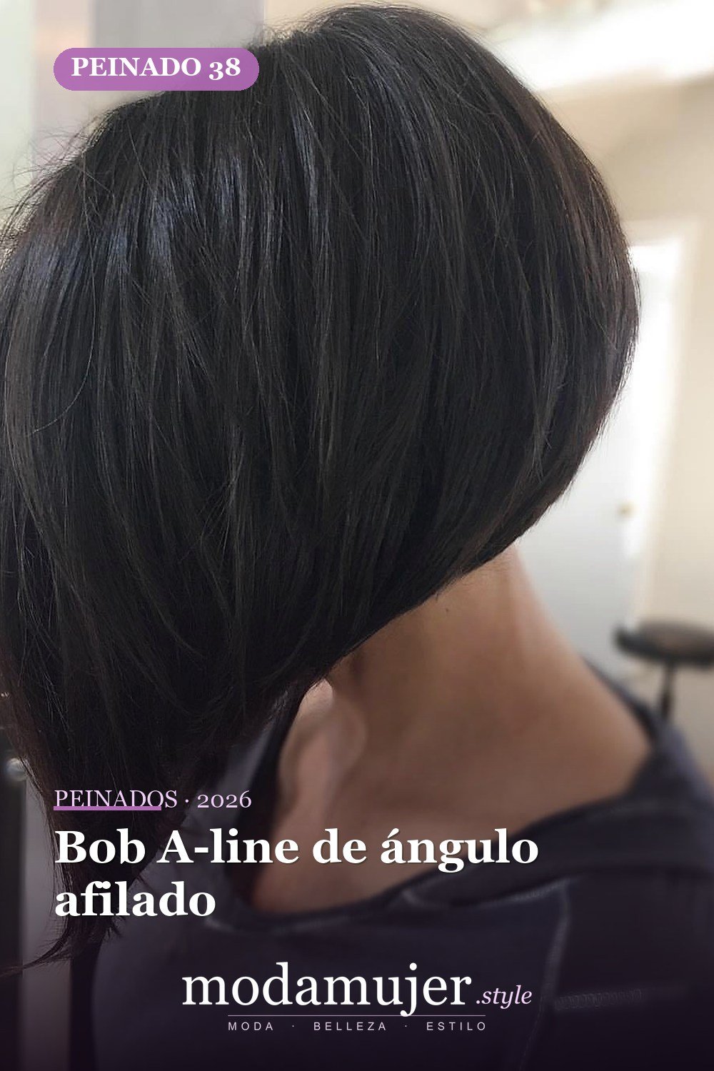 Bob A-line de ángulo afilado — 49 cortes de pelo bob A-line para inspirarte en 2026