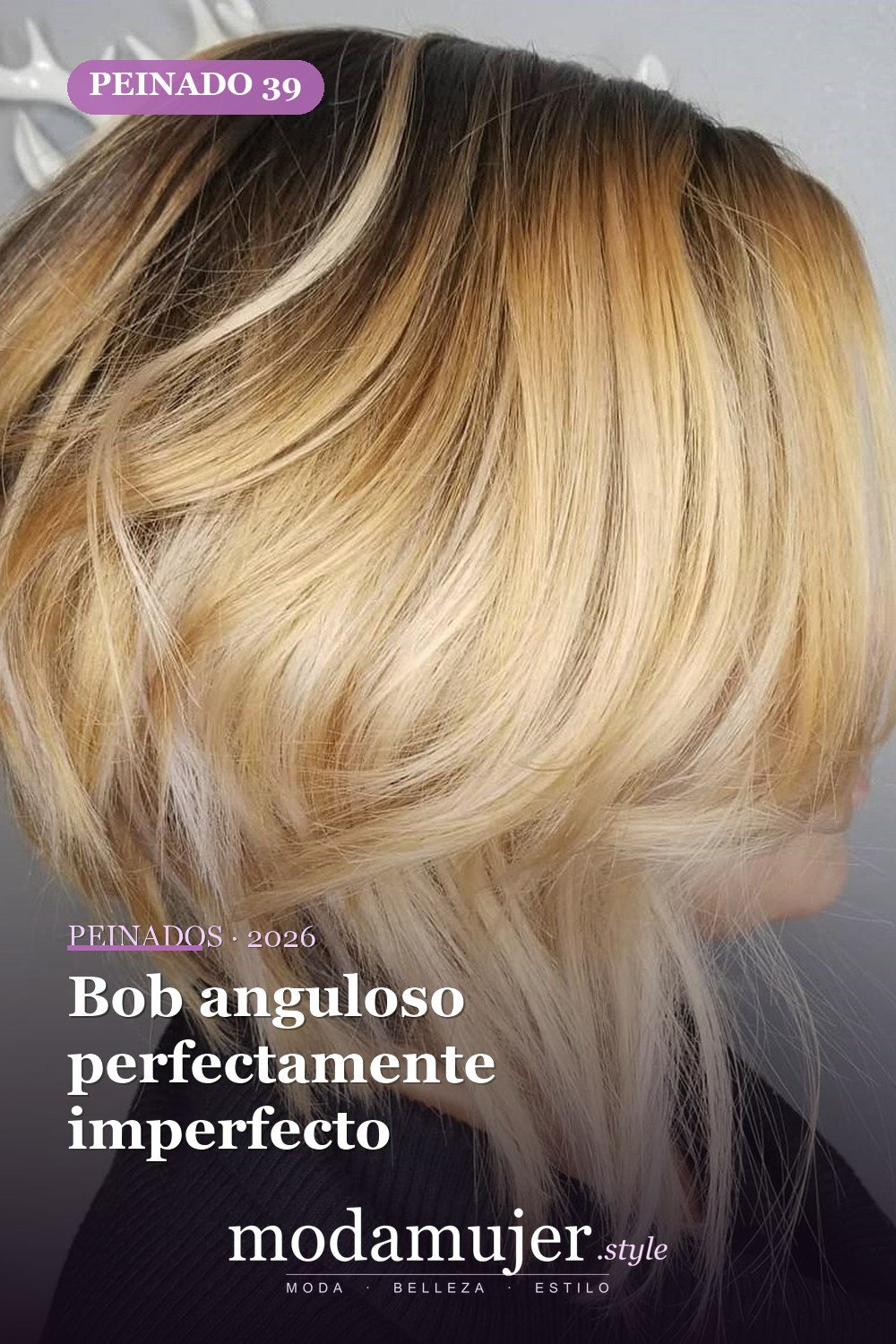 Bob anguloso perfectamente imperfecto — 49 cortes de pelo bob A-line para inspirarte en 2026