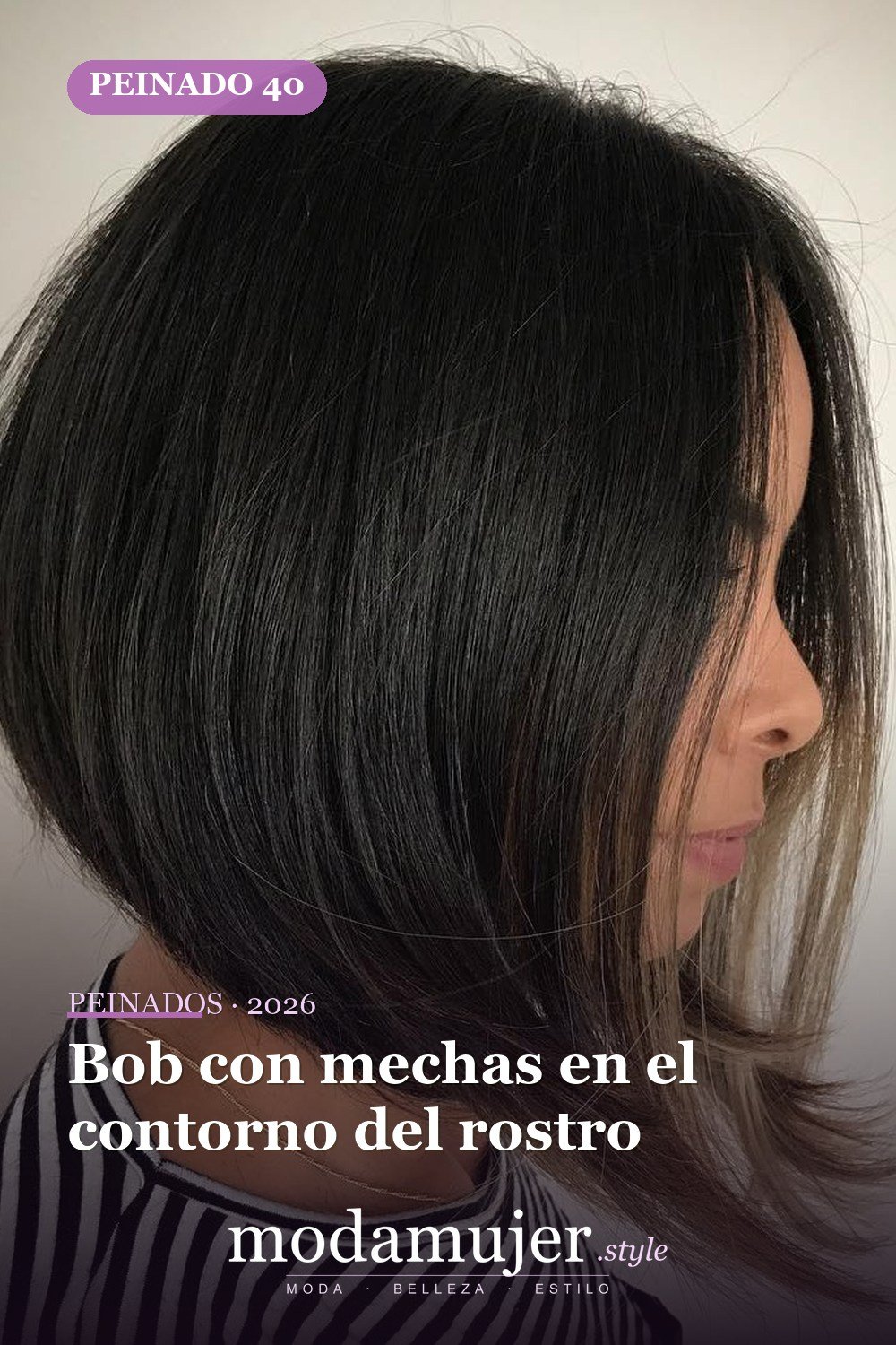 Bob con mechas en el contorno del rostro — 49 cortes de pelo bob A-line para inspirarte en 2026