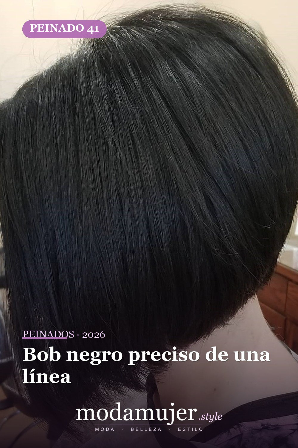 Bob negro preciso de una línea — 49 cortes de pelo bob A-line para inspirarte en 2026