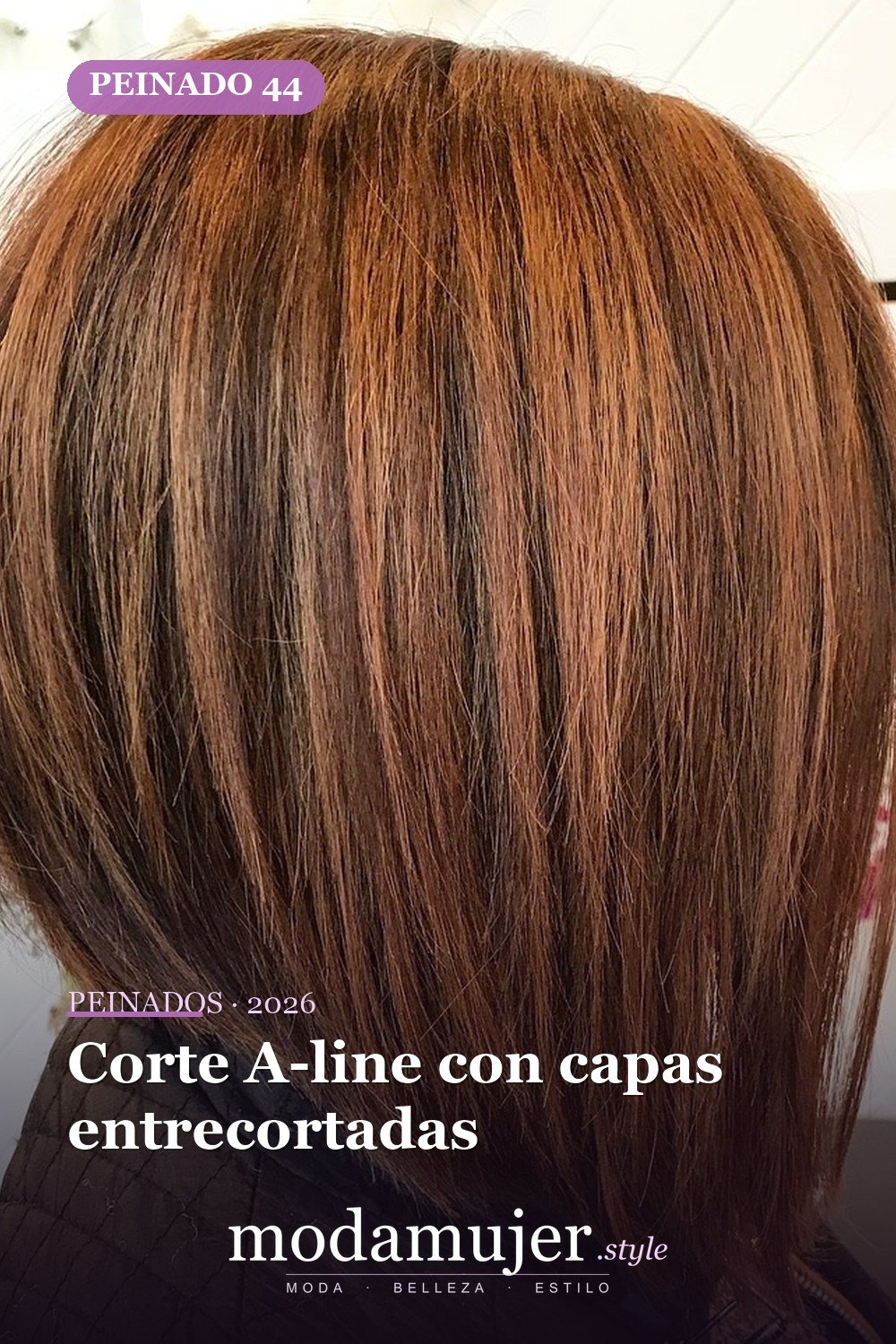 Corte A-line con capas entrecortadas — 49 cortes de pelo bob A-line para inspirarte en 2026
