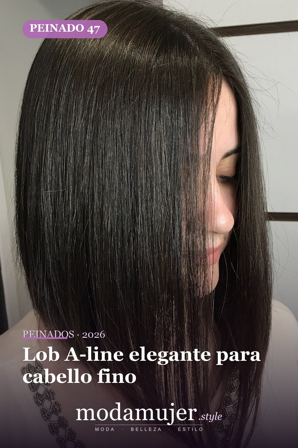 Lob A-line elegante para cabello fino — 49 cortes de pelo bob A-line para inspirarte en 2026