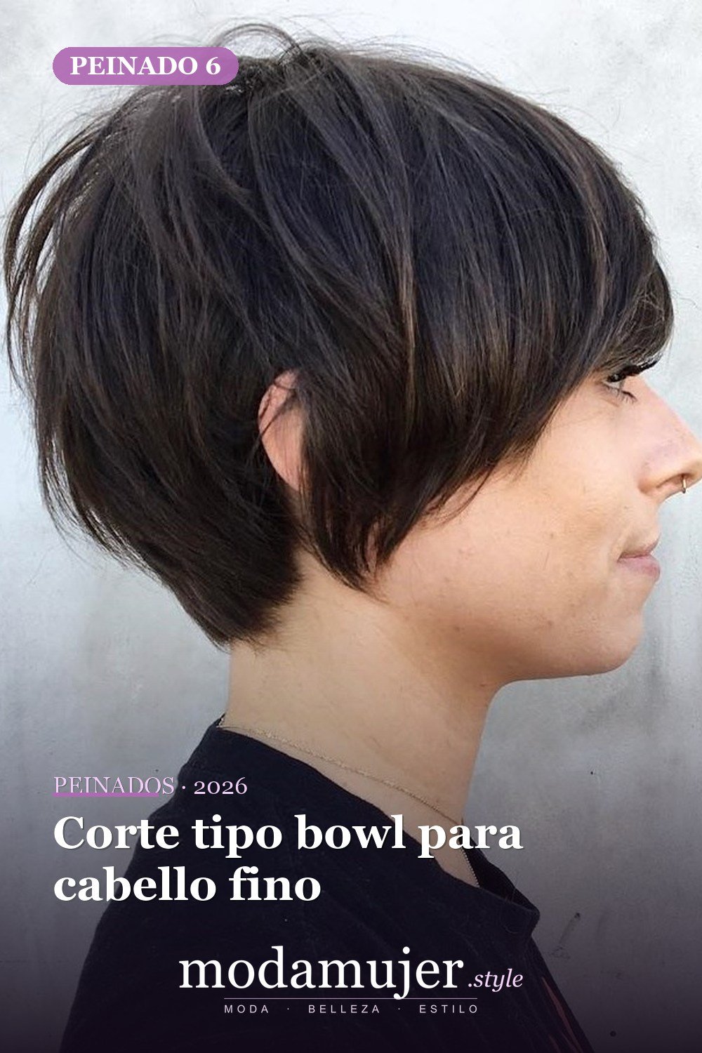 Corte tipo bowl para cabello fino — 49 cortes largos de pixie para destacar en 2026