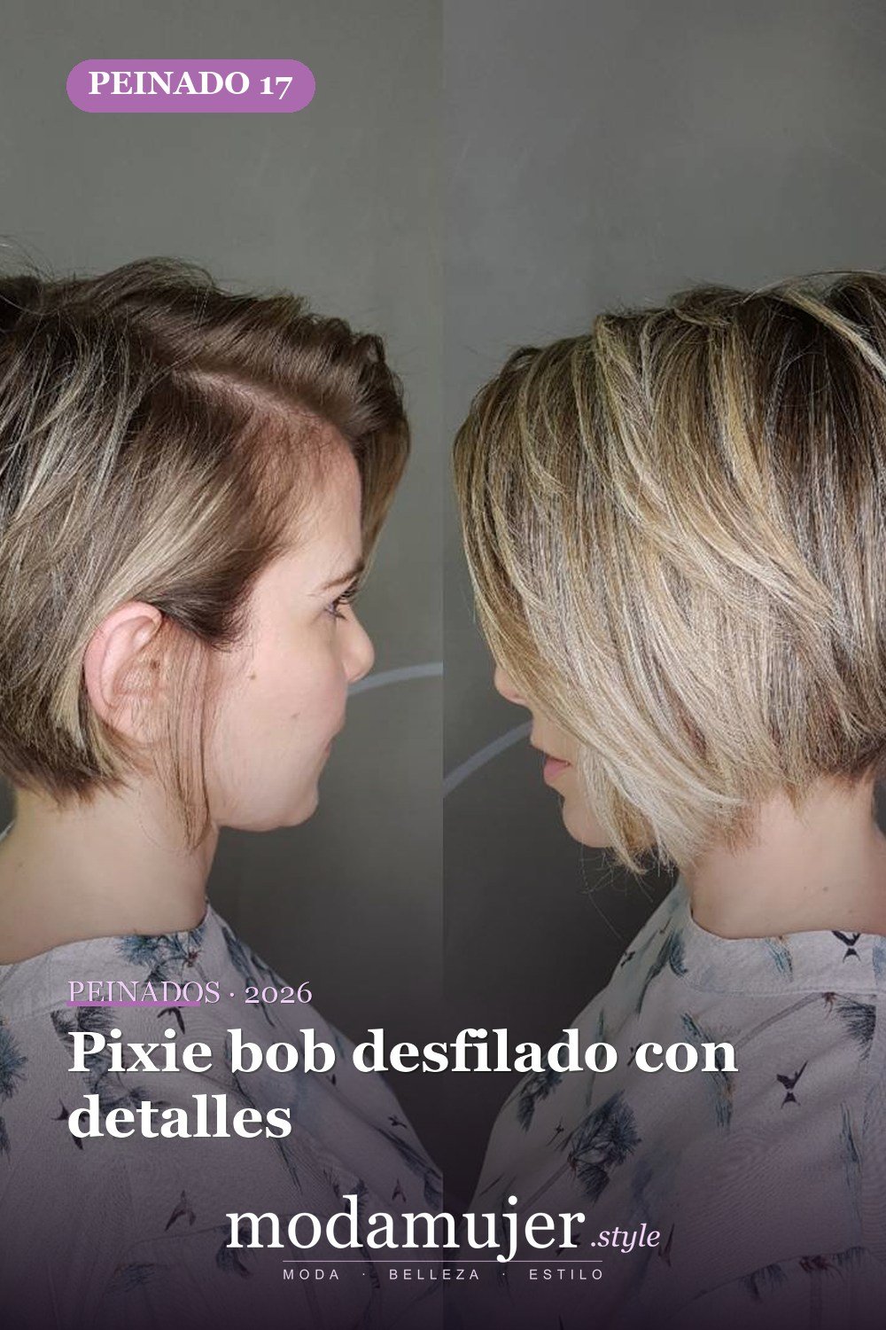 Pixie bob desfilado con detalles — 49 cortes largos de pixie para destacar en 2026