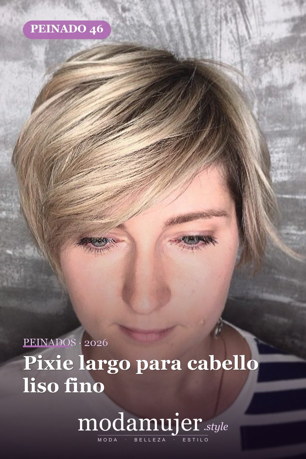 Pixie largo para cabello liso fino — 49 cortes largos de pixie para destacar en 2026