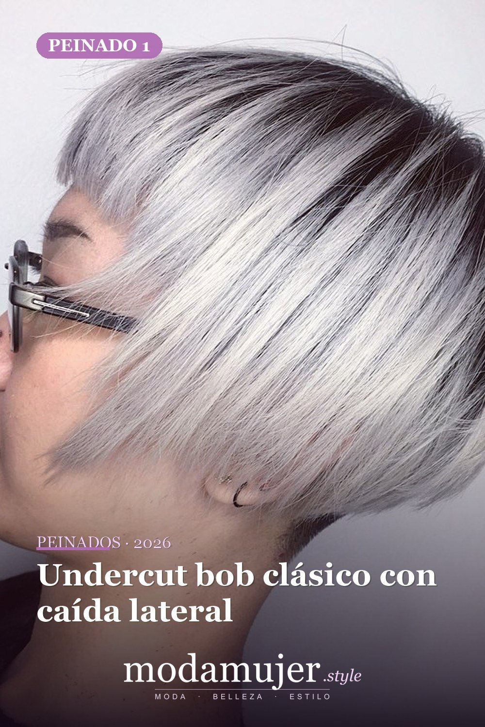 Undercut bob clásico con caída lateral — 50 Badass Undercut Bob Ideas a las que NO PUEDE decir que no