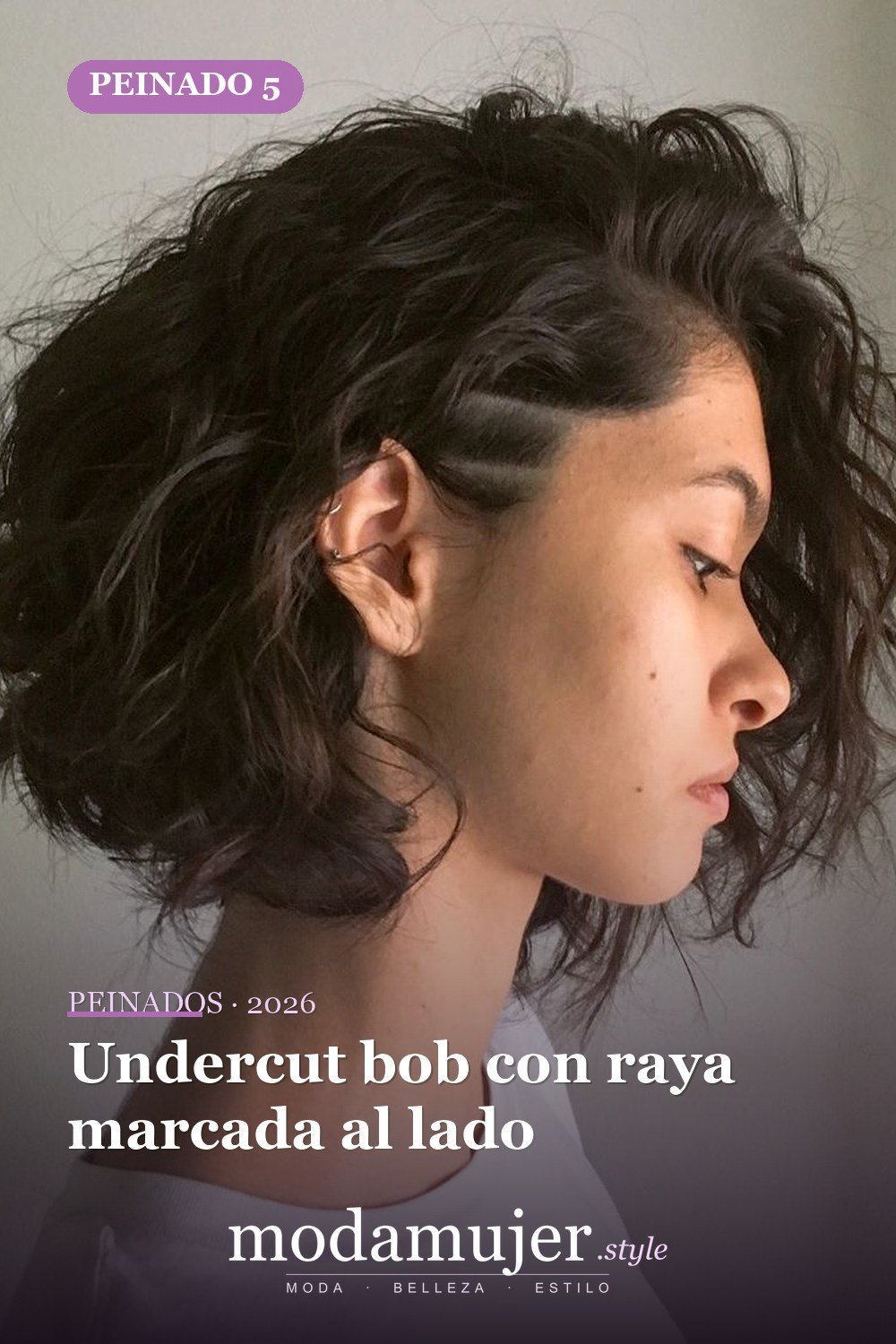 Undercut bob con raya marcada al lado — 50 Badass Undercut Bob Ideas a las que NO PUEDE decir que no