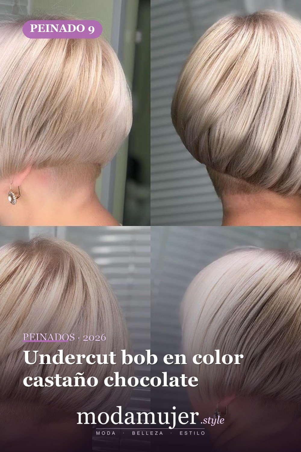 Undercut bob en color castaño chocolate — 50 Badass Undercut Bob Ideas a las que NO PUEDE decir que no