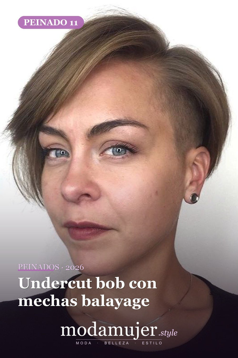 Undercut bob con mechas balayage — 50 Badass Undercut Bob Ideas a las que NO PUEDE decir que no