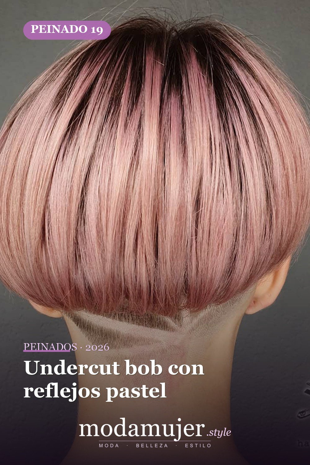 Undercut bob con reflejos pastel — 50 Badass Undercut Bob Ideas a las que NO PUEDE decir que no
