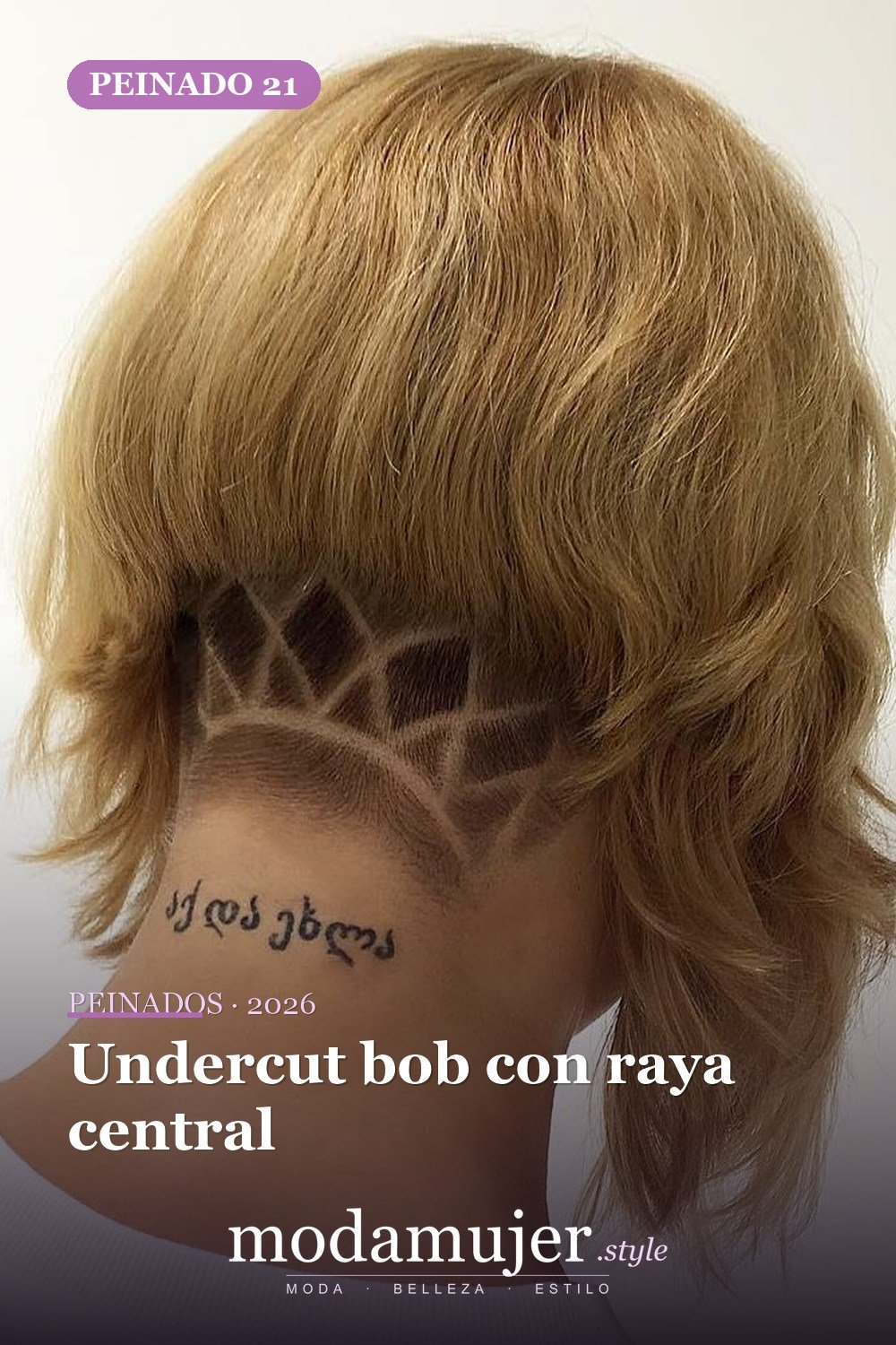 Undercut bob con raya central — 50 Badass Undercut Bob Ideas a las que NO PUEDE decir que no