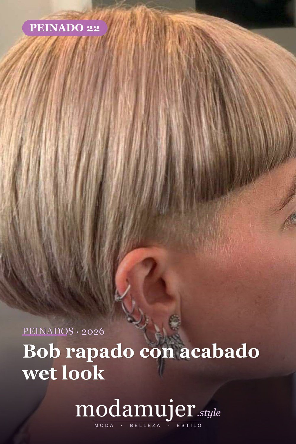 Bob rapado con acabado wet look — 50 Badass Undercut Bob Ideas a las que NO PUEDE decir que no