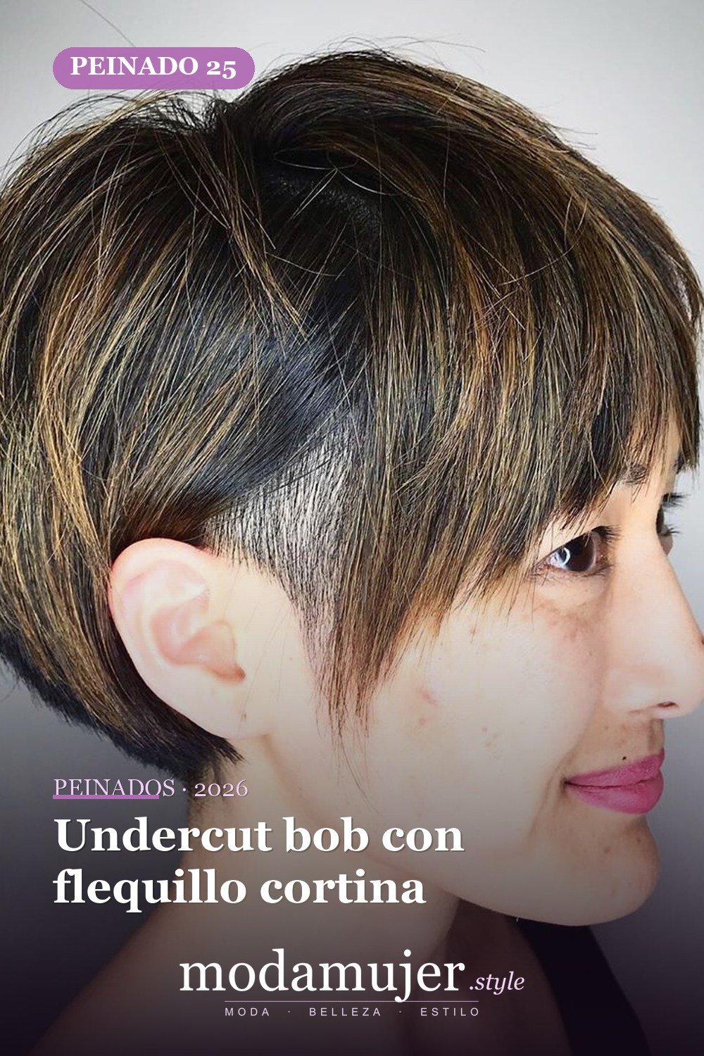 Undercut bob con flequillo cortina — 50 Badass Undercut Bob Ideas a las que NO PUEDE decir que no