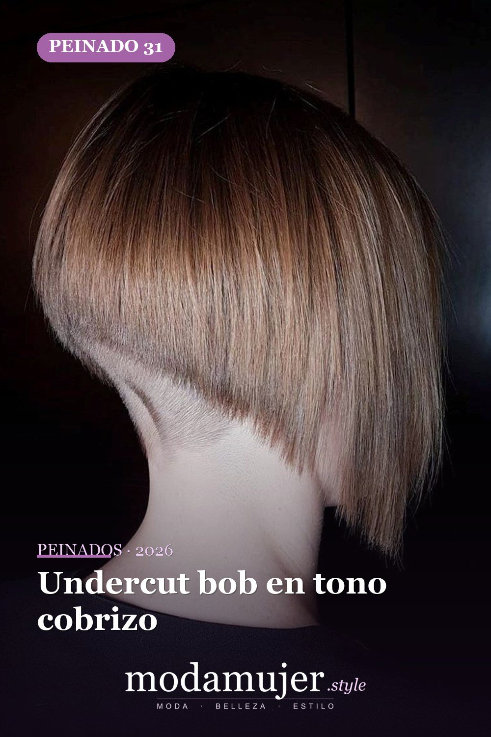 Undercut bob en tono cobrizo — 50 Badass Undercut Bob Ideas a las que NO PUEDE decir que no