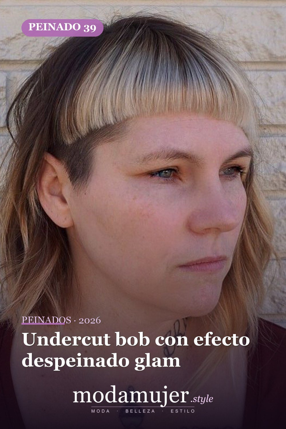Undercut bob con efecto despeinado glam — 50 Badass Undercut Bob Ideas a las que NO PUEDE decir que no
