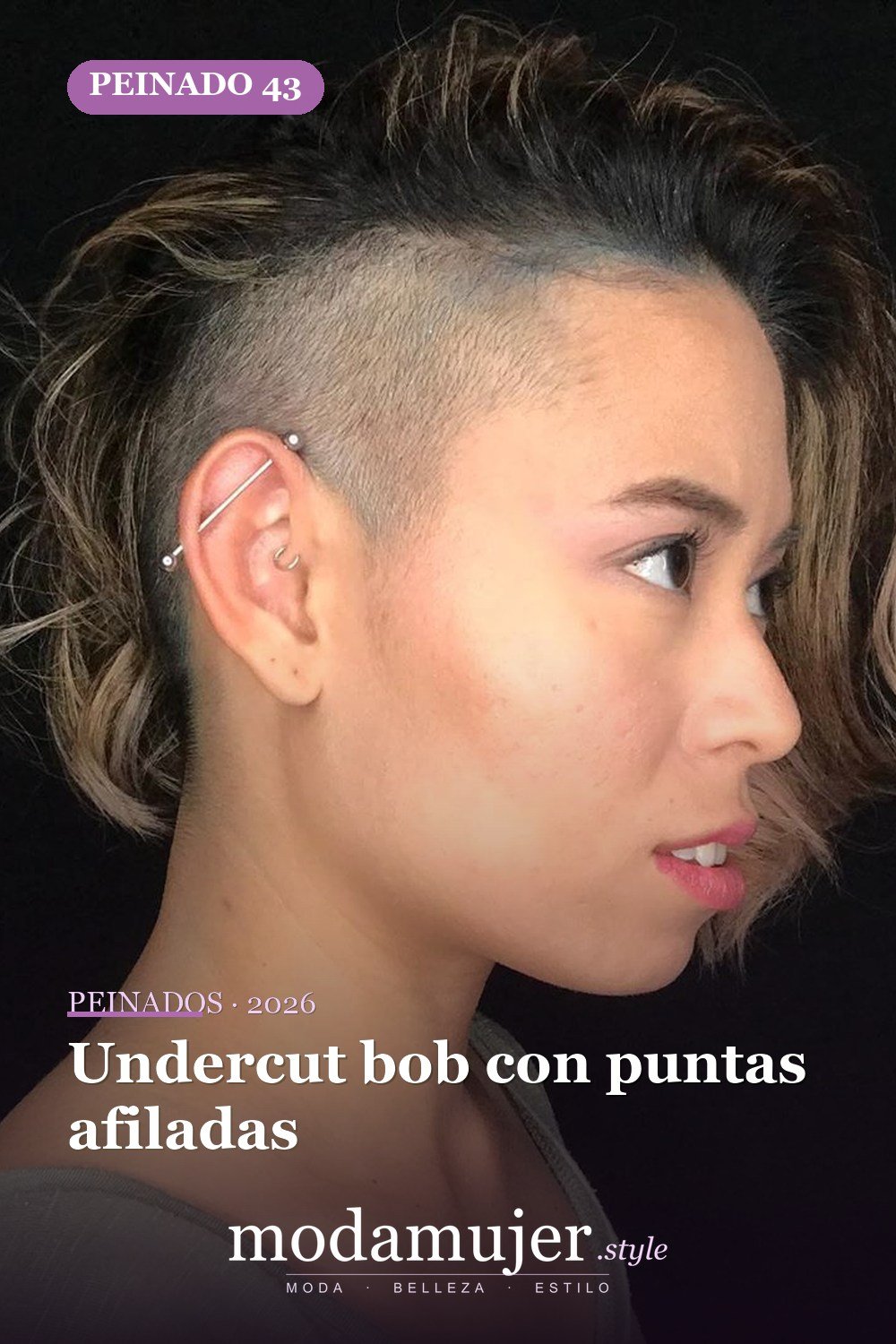 Undercut bob con puntas afiladas — 50 Badass Undercut Bob Ideas a las que NO PUEDE decir que no