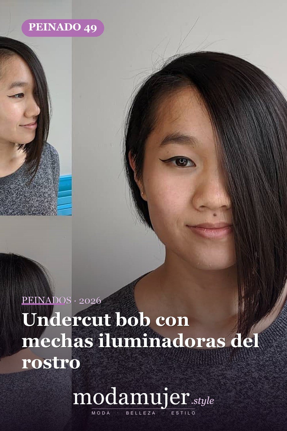 Undercut bob con mechas iluminadoras del rostro — 50 Badass Undercut Bob Ideas a las que NO PUEDE decir que no