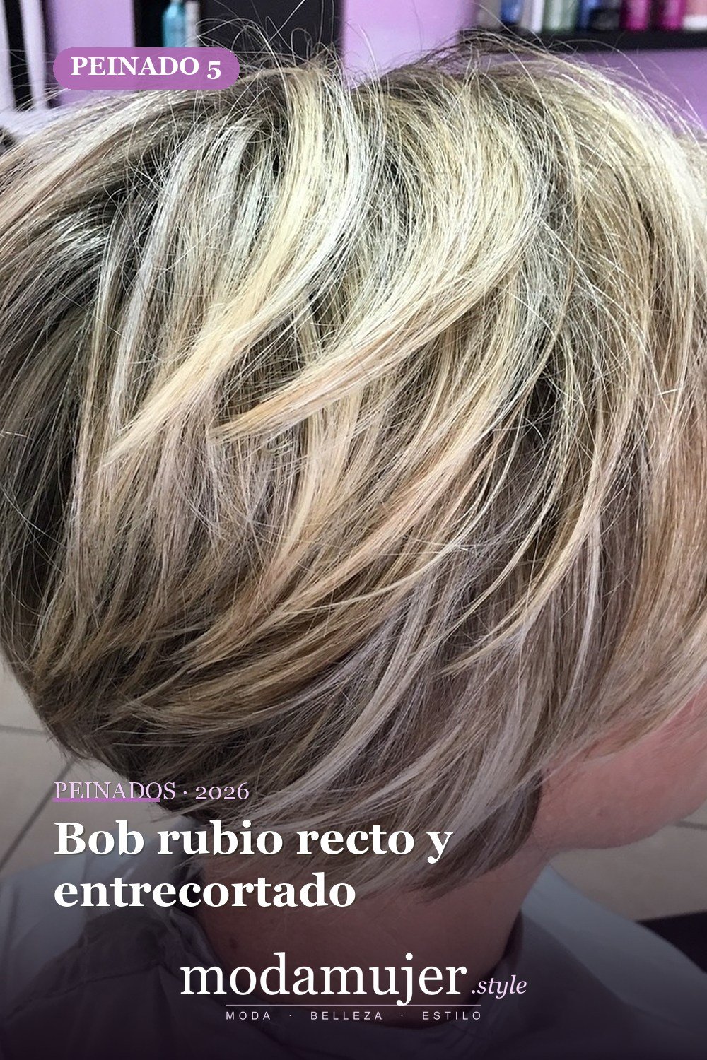 Bob rubio recto y entrecortado — 50 bobs apilados y cortes de pelo escalonados que querrás probar