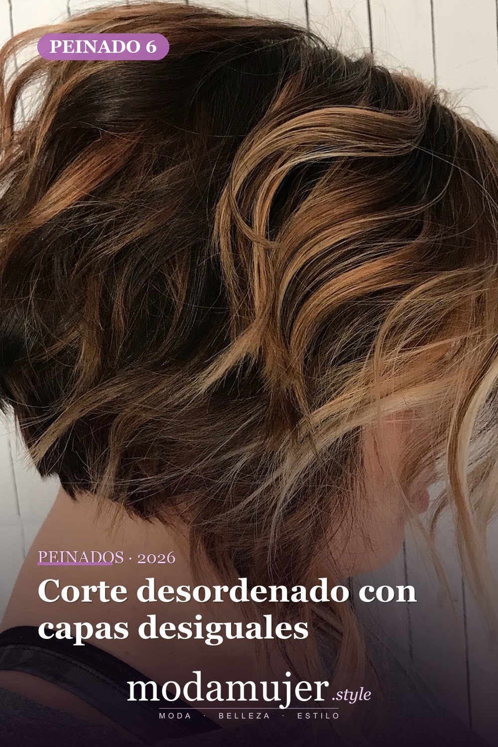 Corte desordenado con capas desiguales — 50 bobs apilados y cortes de pelo escalonados que querrás probar