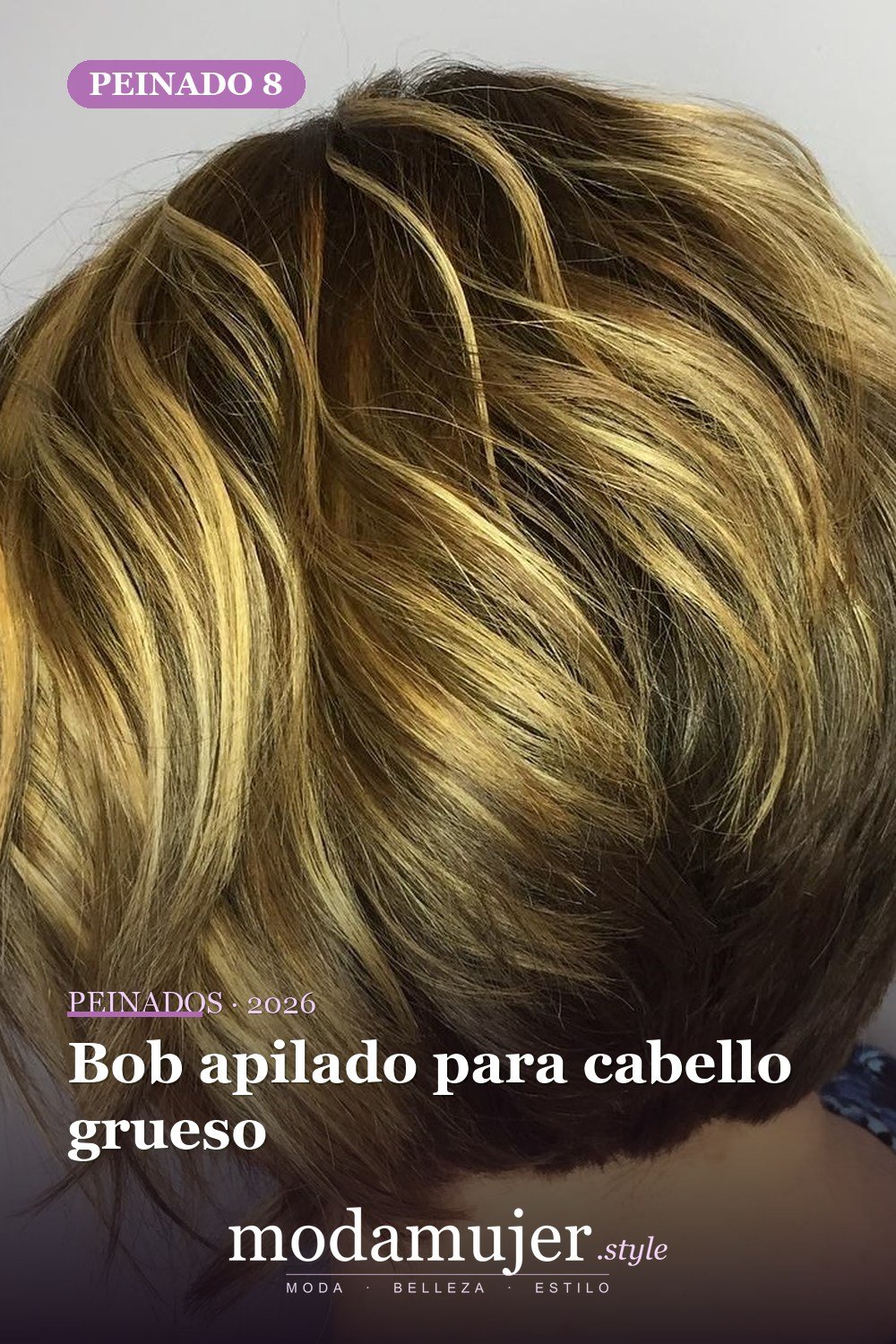 Bob apilado para cabello grueso — 50 bobs apilados y cortes de pelo escalonados que querrás probar