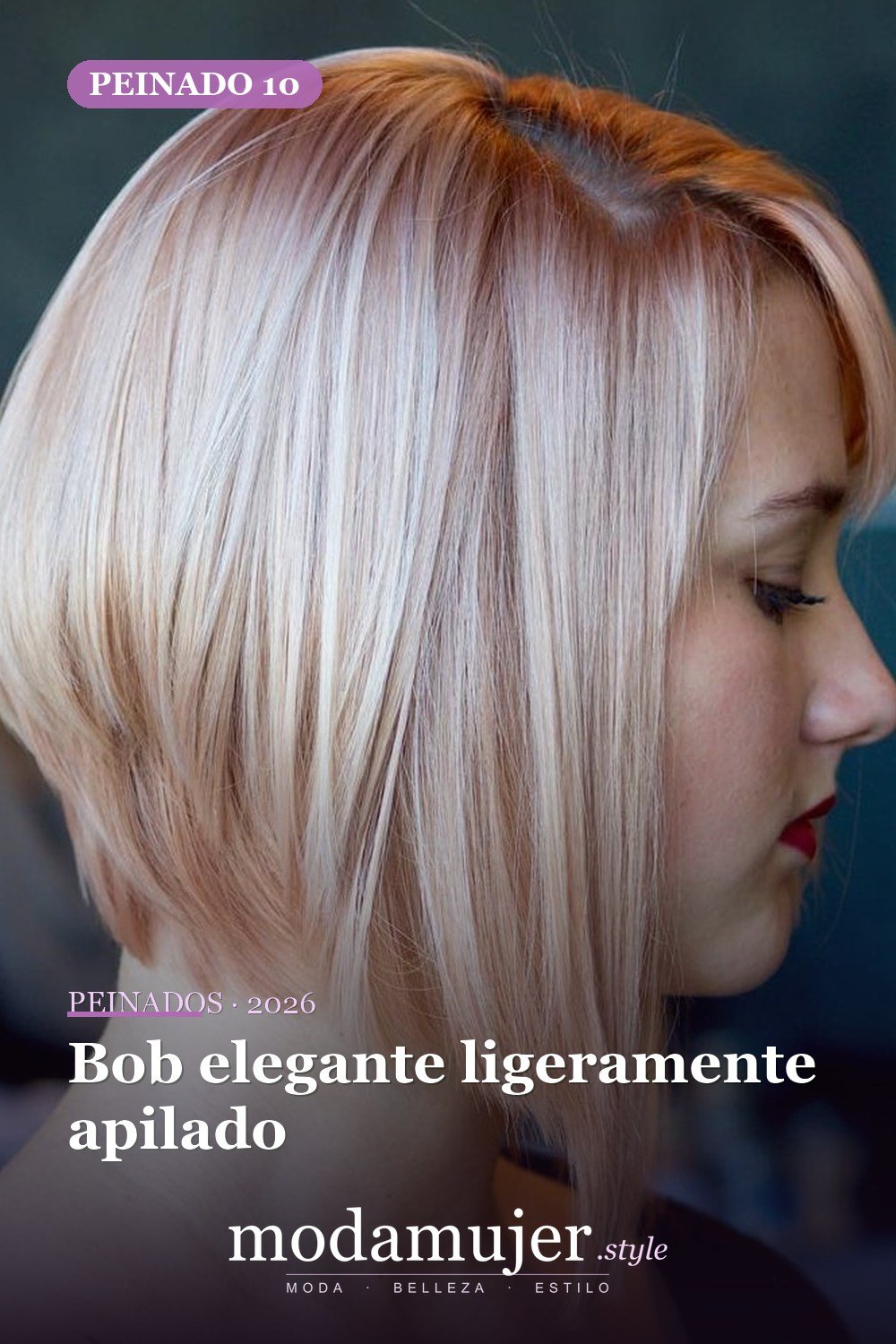 Bob elegante ligeramente apilado — 50 bobs apilados y cortes de pelo escalonados que querrás probar