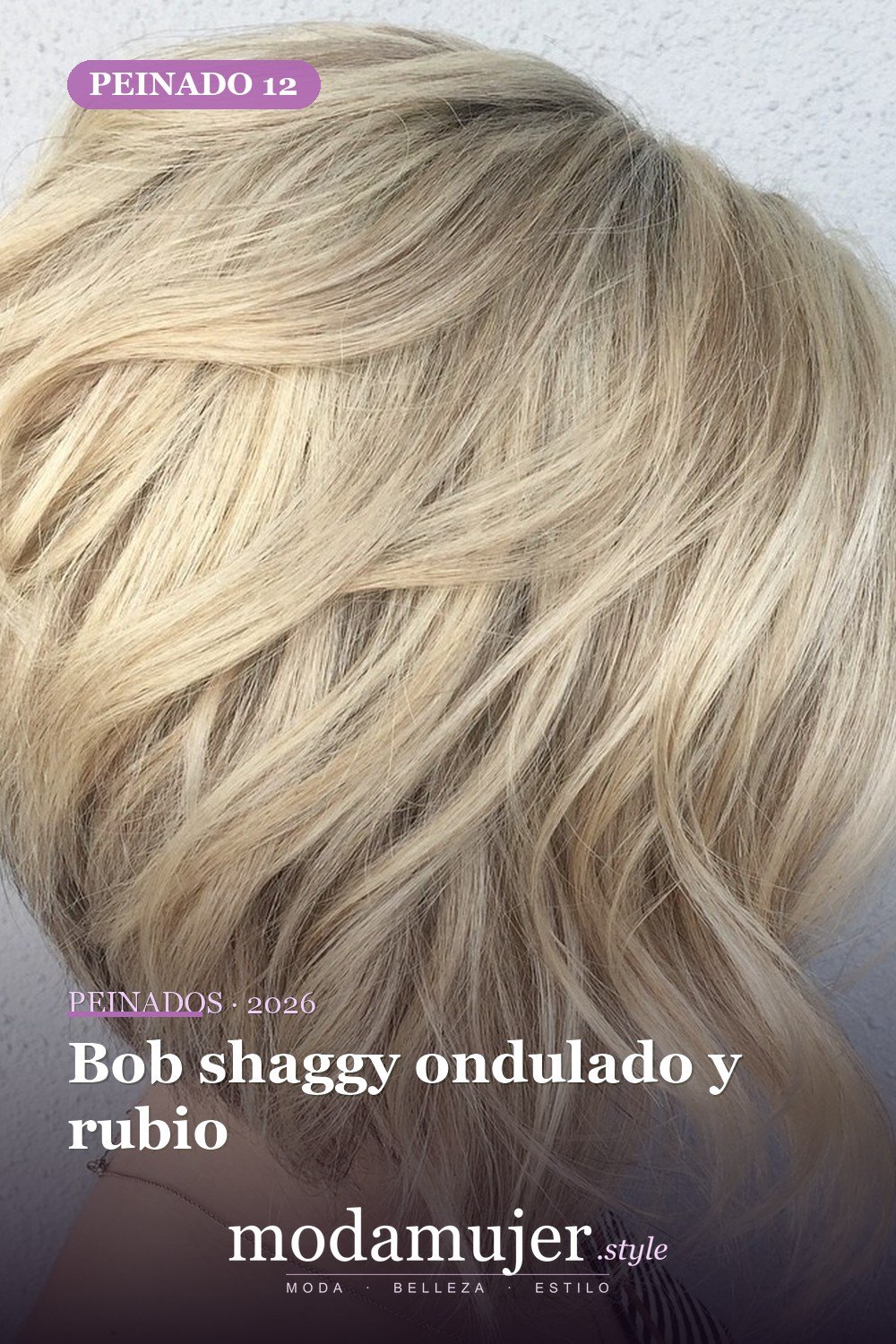 Bob shaggy ondulado y rubio — 50 bobs apilados y cortes de pelo escalonados que querrás probar