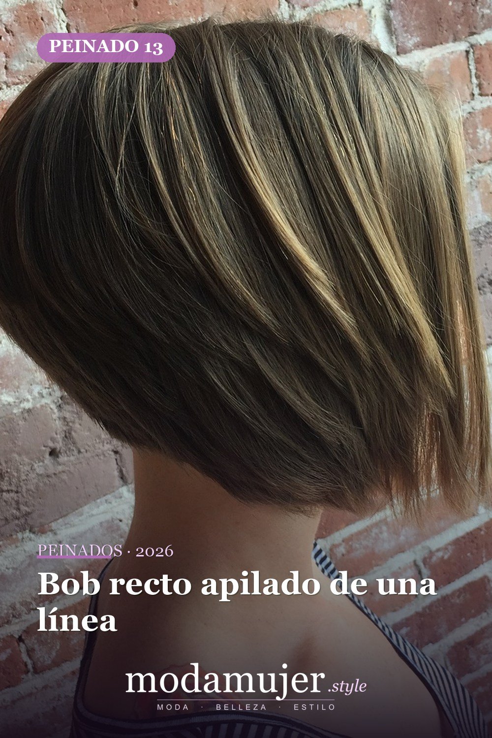 Bob recto apilado de una línea — 50 bobs apilados y cortes de pelo escalonados que querrás probar